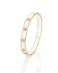 Farah Khan Jewellery - Bracelet Farah Khan 18K Yellow Gold 8mm Atlas White Ceramic Hinged Bangle