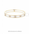 Farah Khan Jewellery - Bracelet Farah Khan 18K Yellow Gold 8mm Atlas White Ceramic Hinged Bangle