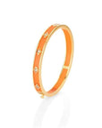 Farah Khan Jewellery - Bracelet Farah Khan 18K Yellow Gold 8mm Flush Orange Ceramic Hinged Bangle