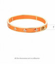 Farah Khan Jewellery - Bracelet Farah Khan 18K Yellow Gold 8mm Flush Orange Ceramic Hinged Bangle