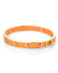 Farah Khan Jewellery - Bracelet Farah Khan 18K Yellow Gold 8mm Flush Orange Ceramic Hinged Bangle