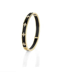 Farah Khan Jewellery - Bracelet Farah Khan 18K Yellow Gold 8mm Piano Black Ceramic Hinged Bangle