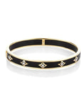 Farah Khan Jewellery - Bracelet Farah Khan 18K Yellow Gold 8mm Piano Black Ceramic Hinged Bangle