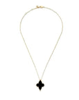 Farah Khan Jewellery - Necklace Farah Khan 18K Yellow Gold Black Ceramic Monogram Necklace