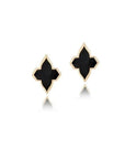 Farah Khan Jewellery - Earrings - Stud Farah Khan 18K Yellow Gold Black Ceramic Monogram Studs