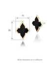 Farah Khan Jewellery - Earrings - Stud Farah Khan 18K Yellow Gold Black Ceramic Monogram Studs