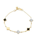 Farah Khan Jewellery - Bracelet Farah Khan 18K Yellow Gold Black Ceramic Station Bracelet
