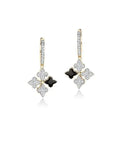 Farah Khan Jewellery - Earrings - Drop Farah Khan 18K Yellow Gold Diamond Black Ceramic Offset Drop Earrings