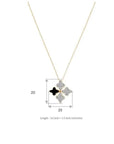 Farah Khan Jewellery - Necklace Farah Khan 18K Yellow Gold Diamond Black Ceramic Offset Monogram Necklace
