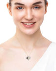Farah Khan Jewellery - Necklace Farah Khan 18K Yellow Gold Diamond Black Ceramic Offset Monogram Necklace