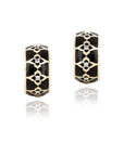 Farah Khan Jewellery - Earrings - Hoop Farah Khan 18K Yellow Gold Diamond Black Ceramic Wide Hoops