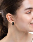 Farah Khan Jewellery - Earrings - Hoop Farah Khan 18K Yellow Gold Diamond Black Ceramic Wide Hoops