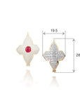 Farah Khan Jewellery - Earrings - Drop Farah Khan 18K Yellow Gold Diamond Ruby White Ceramic Flip Earrings