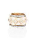 Farah Khan Jewellery - Rings Farah Khan 18K Yellow Gold Diamond White Ceramic Stacking Ring Size 8