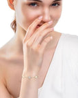 Farah Khan Jewellery - Bracelet Farah Khan 18K Yellow Gold White Ceramic Station Bracelet