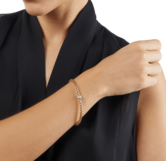 FOPE18K White Gold Eka Tiny Bracelet with Diamonds