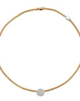 Fope Jewellery - Necklace Fope 18K Yellow Gold Eka Pave Diamond Disc Necklace