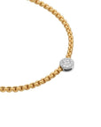Fope Jewellery - Necklace Fope 18K Yellow Gold Eka Pave Diamond Disc Necklace