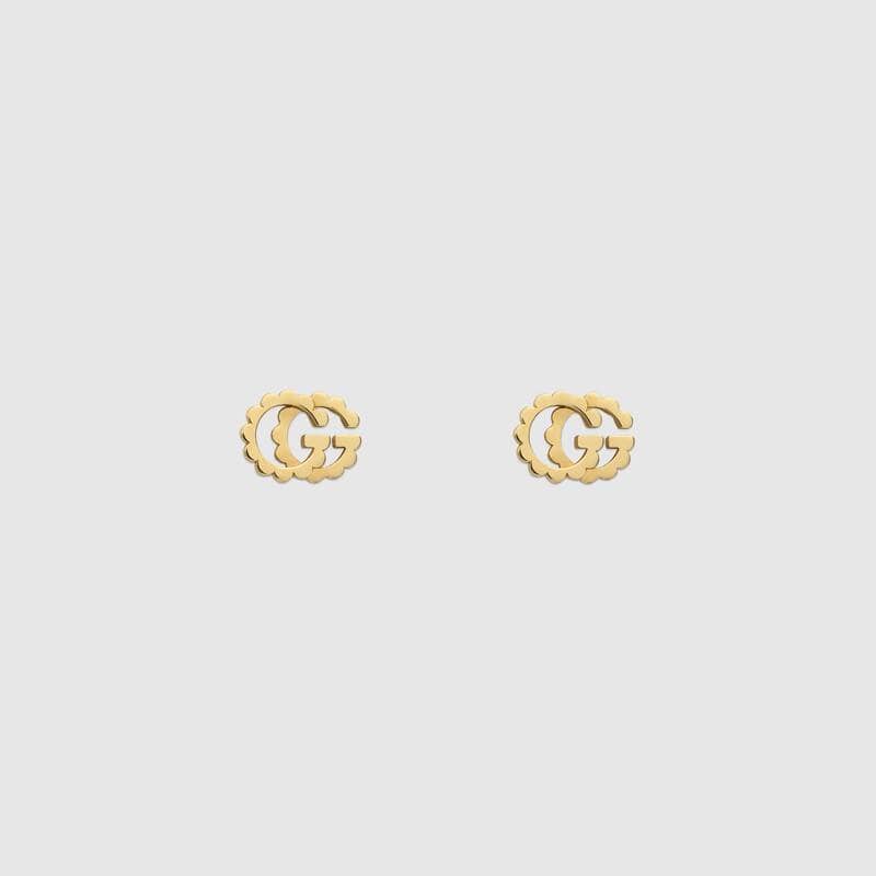 Gucci Jewellery - Earrings - Stud Gucci 18K Yellow Gold GG Running Scalloped Studs
