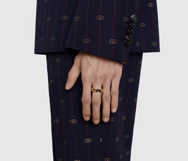 Gucci 18K Yellow Gold Link To Love Stud Band Size 6 – Touch of