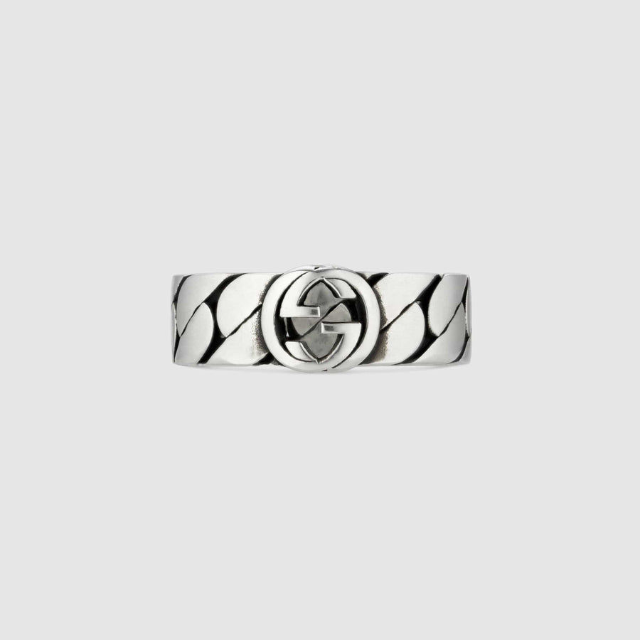 Gucci Jewellery - Rings Gucci Sterling 6mm Chain Banb with Interlocking G Size 7