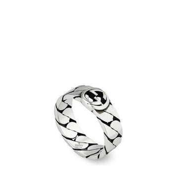 Gucci Jewellery - Rings Gucci Sterling 6mm Chain Banb with Interlocking G Size 7