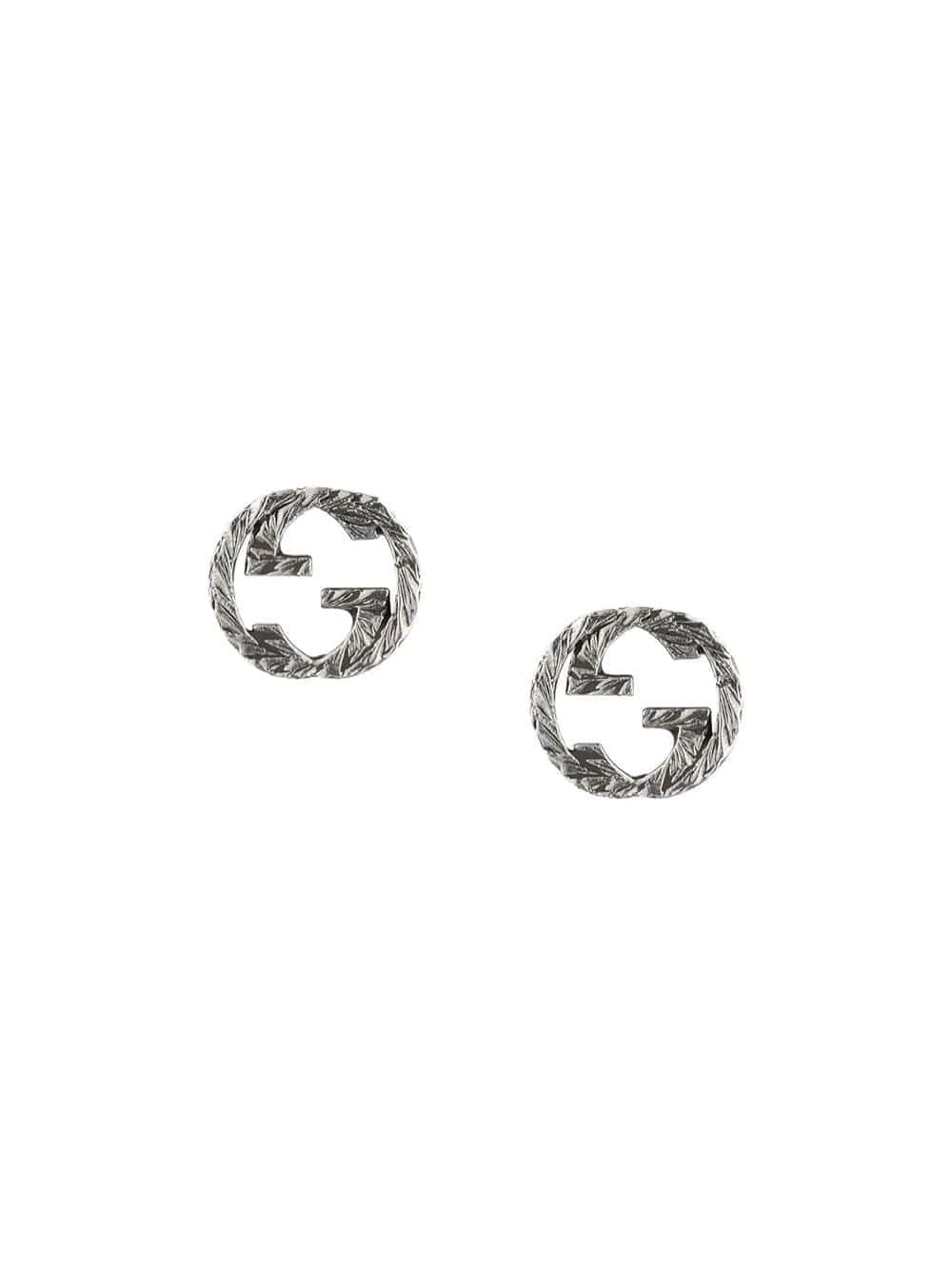 【Gucci】ピアス Interlocking G Silver Pierce GUCCI INTERLOCKING G EARRINGS 13.2MM SILVER