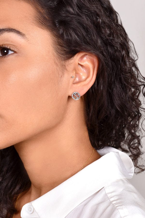Gucci interlocking g earrings in silver Clearance
