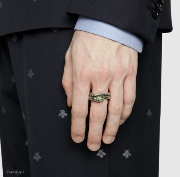 Gucci Sterling Silver Oxidized Garden Snake Ring Size – Touch