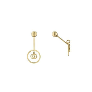 Gucci Jewellery - Earrings - Drop Gucci Yellow Gold Barbell GG Circle Single Earring