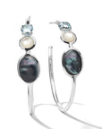 Ippolita Jewellery - Earrings - Hoop Ippolita Silver Rock Candy Blu Notte Hoops