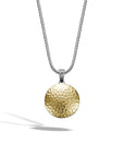 John Hardy Jewellery - Necklace John Hardy Silver 18K Hammered Round Enhancer Pendant