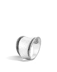 John Hardy Jewellery - Rings John Hardy Silver Classic Chain Hammered Black Sapphire Saddle Ring