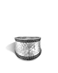 John Hardy Jewellery - Rings John Hardy Silver Classic Chain Hammered Black Sapphire Saddle Ring