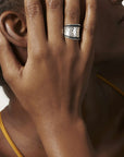 John Hardy Jewellery - Rings John Hardy Silver Classic Chain Hammered Black Sapphire Saddle Ring