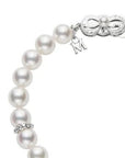 Mikimoto Jewellery - Bracelet Mikimoto 18K White Gold 7mm Pearl Bracelet with 3 Diamond Roundels