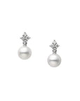 Mikimoto Jewellery - Earrings - Drop Mikimoto 18K White Gold Akoya Pearl and Diamond Drop Earrings