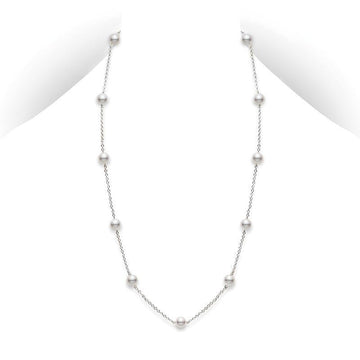 Mikimoto Jewellery - Necklace Mikimoto 18K White gold Pearl Station Necklace