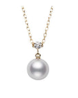 Mikimoto Jewellery - Necklace Mikimoto 18K Yellow Gold 8mm A+ Akoya Pearl Necklace with .08ct Diamond Accent
