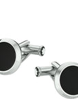 Mont Blanc Accessories - Jewellery Accessories Montblanc Black Onyx and Steel Round Meisterstück Cufflinks