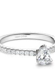 Crown Ring Jewellery - Engagement Ring Noam Carver 14k White Gold 0.33ct Pear Solitaire with Diamond Shoulders