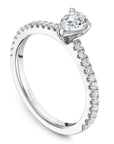 Crown Ring Jewellery - Engagement Ring Noam Carver 14k White Gold 0.33ct Pear Solitaire with Diamond Shoulders