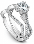 Crown Ring Jewellery - Band - Diamond Noam Carver 14k White Gold Curved Claw Set Band