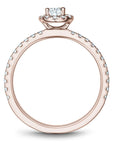 Crown Ring Jewellery - Engagement Ring Noam Carver 14kt Rose Gold 0.50ct Halo With Shoulder Diamonds