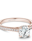 Touch of Gold Diamonds Jewellery - Engagement Ring Noam Carver 14kt Rose Gold Round Solitaire with Diamond Shoulders