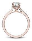 Touch of Gold Diamonds Jewellery - Engagement Ring Noam Carver 14kt Rose Gold Round Solitaire with Diamond Shoulders