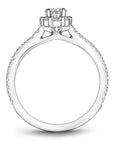 Crown Ring Jewellery - Engagement Ring Noam Carver 14kt White Gold 0.33ct Round Step Halo