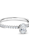 Crown Ring Jewellery - Engagement Ring Noam Carver 14kt White Gold 0.50ct Pear Halo with Diamond Shoulders