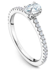 Crown Ring Jewellery - Engagement Ring Noam Carver 14kt White Gold 0.50ct Pear Halo with Diamond Shoulders