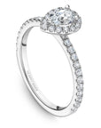 Crown Ring Jewellery - Engagement Ring Noam Carver 14kt White Gold 0.50ct Pear Halo with Diamond Shoulders
